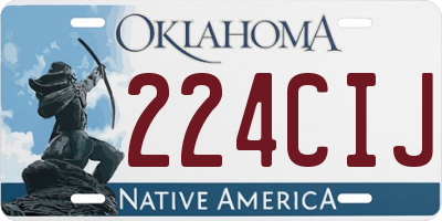 OK license plate 224CIJ