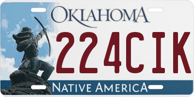 OK license plate 224CIK