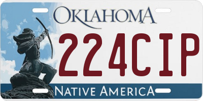 OK license plate 224CIP