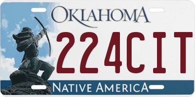 OK license plate 224CIT