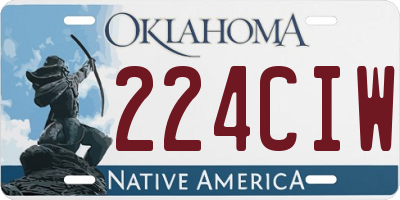 OK license plate 224CIW