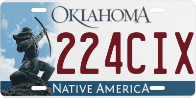 OK license plate 224CIX