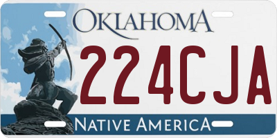 OK license plate 224CJA