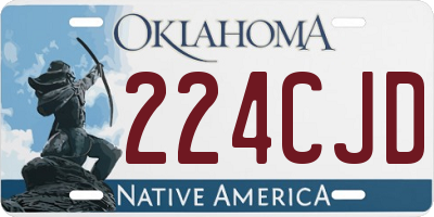 OK license plate 224CJD