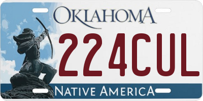 OK license plate 224CUL