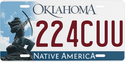 OK license plate 224CUU