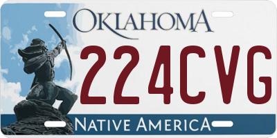 OK license plate 224CVG