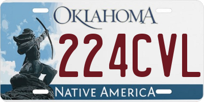 OK license plate 224CVL