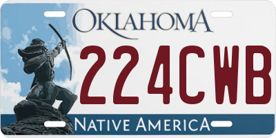 OK license plate 224CWB