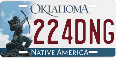 OK license plate 224DNG