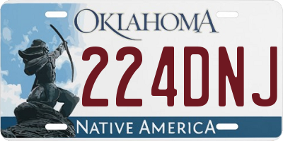 OK license plate 224DNJ