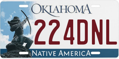OK license plate 224DNL