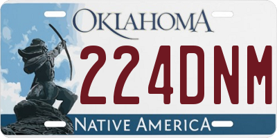 OK license plate 224DNM