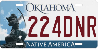 OK license plate 224DNR