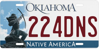 OK license plate 224DNS
