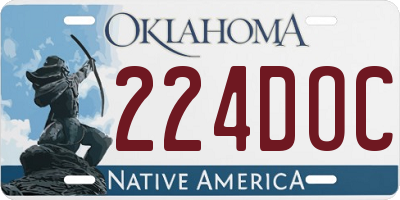 OK license plate 224DOC