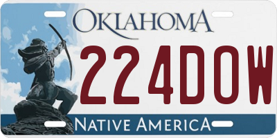 OK license plate 224DOW