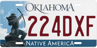 OK license plate 224DXF