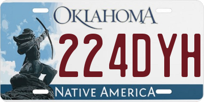 OK license plate 224DYH
