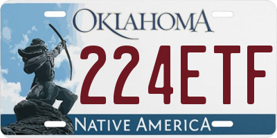 OK license plate 224ETF
