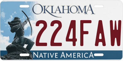 OK license plate 224FAW