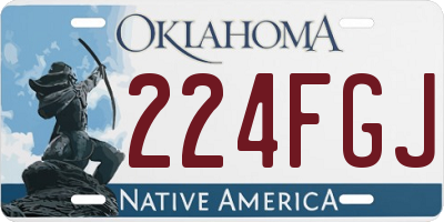 OK license plate 224FGJ