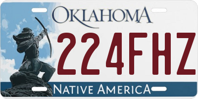 OK license plate 224FHZ