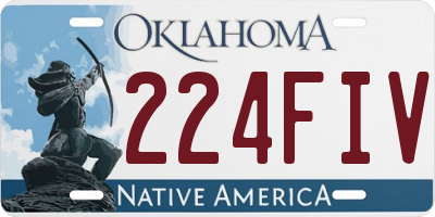 OK license plate 224FIV