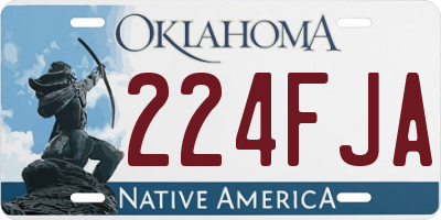 OK license plate 224FJA