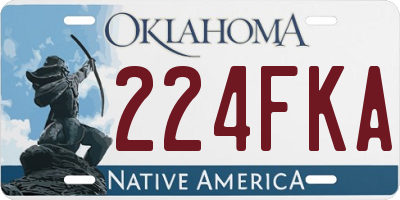 OK license plate 224FKA