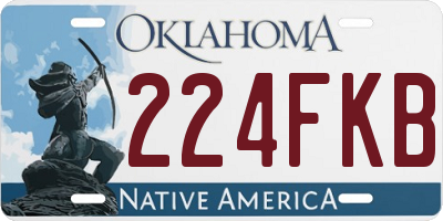 OK license plate 224FKB