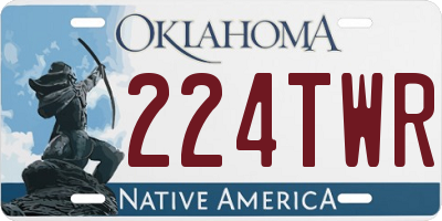 OK license plate 224TWR