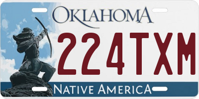 OK license plate 224TXM