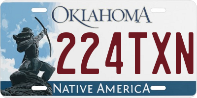OK license plate 224TXN