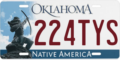 OK license plate 224TYS