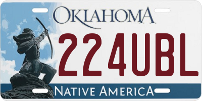 OK license plate 224UBL