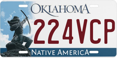 OK license plate 224VCP