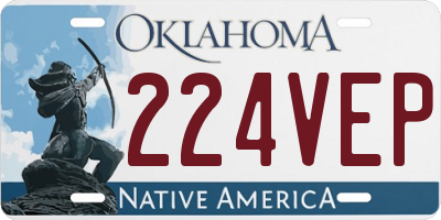 OK license plate 224VEP