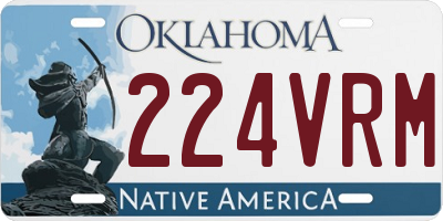 OK license plate 224VRM