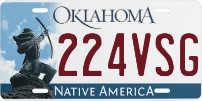 OK license plate 224VSG