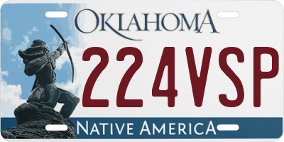 OK license plate 224VSP