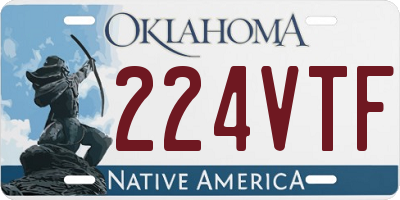OK license plate 224VTF
