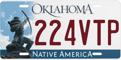 OK license plate 224VTP