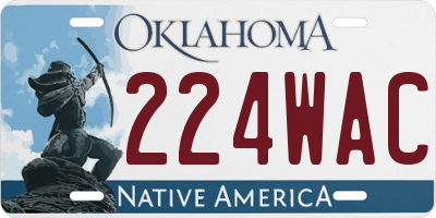 OK license plate 224WAC