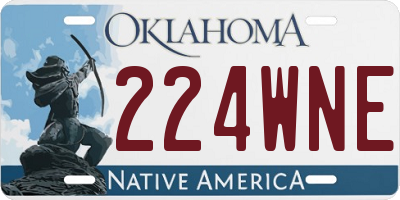 OK license plate 224WNE