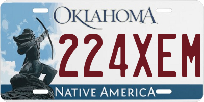 OK license plate 224XEM