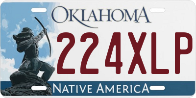 OK license plate 224XLP
