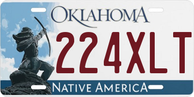 OK license plate 224XLT