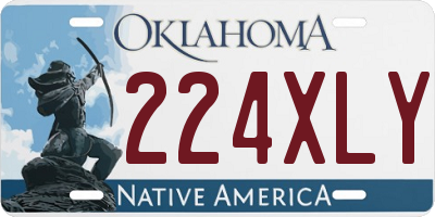 OK license plate 224XLY