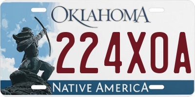 OK license plate 224XOA